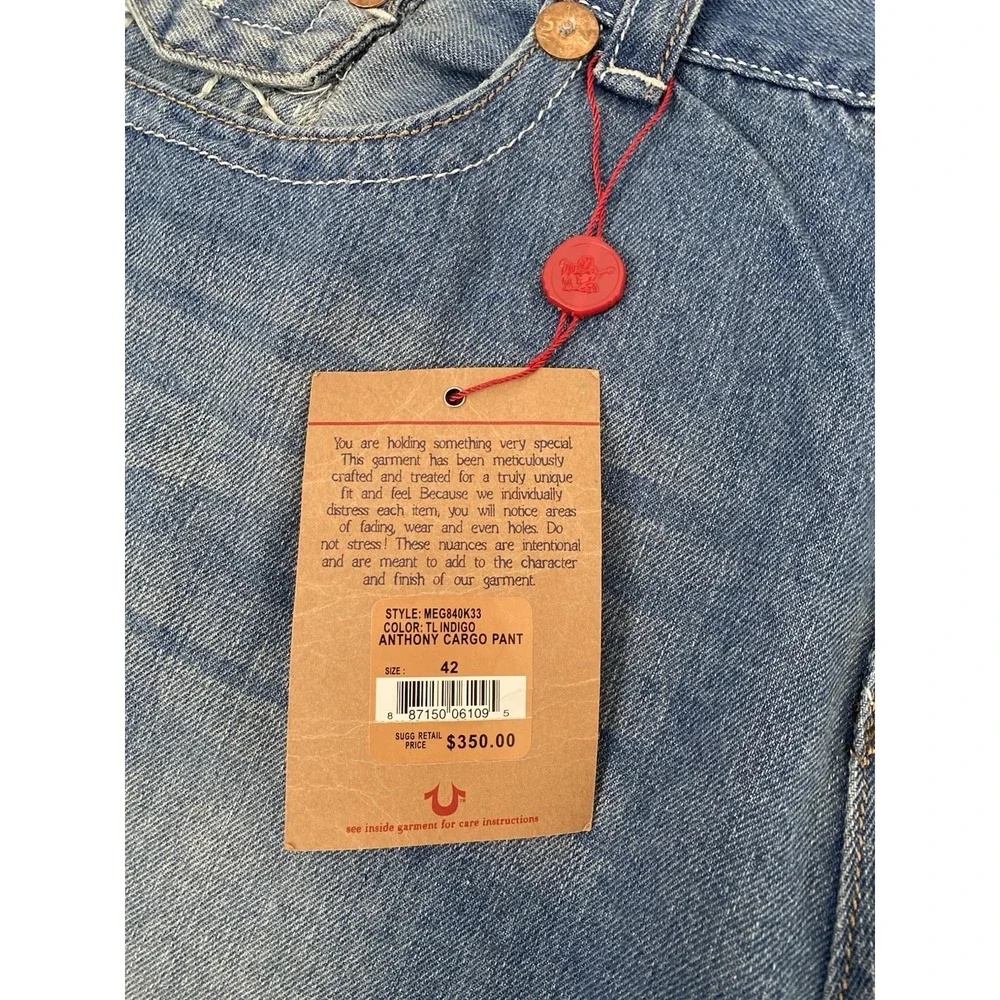 Vintage True Religion Billy Super T Blue Jeans Mens 42x33 (Actual 39x31) USA NWT